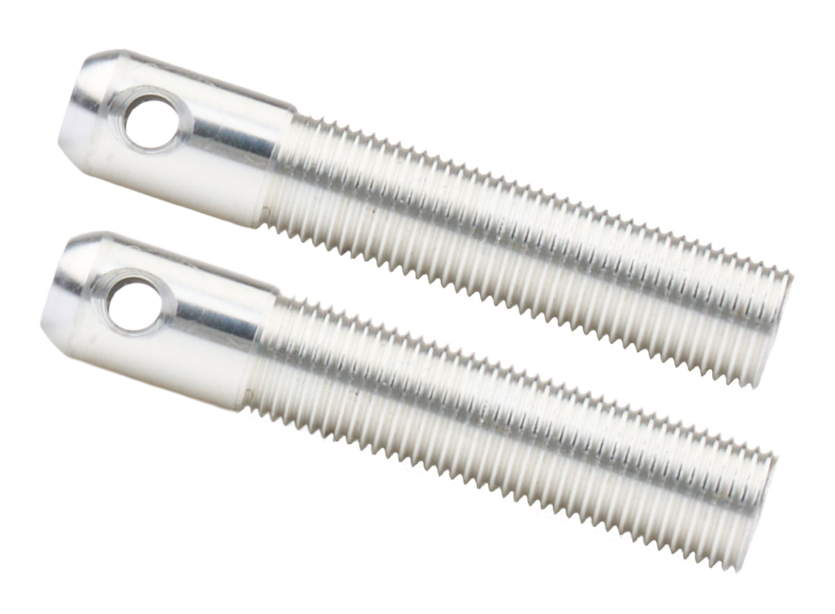 L/W Aluminum Hood Pins 1/2in Silver 2pk