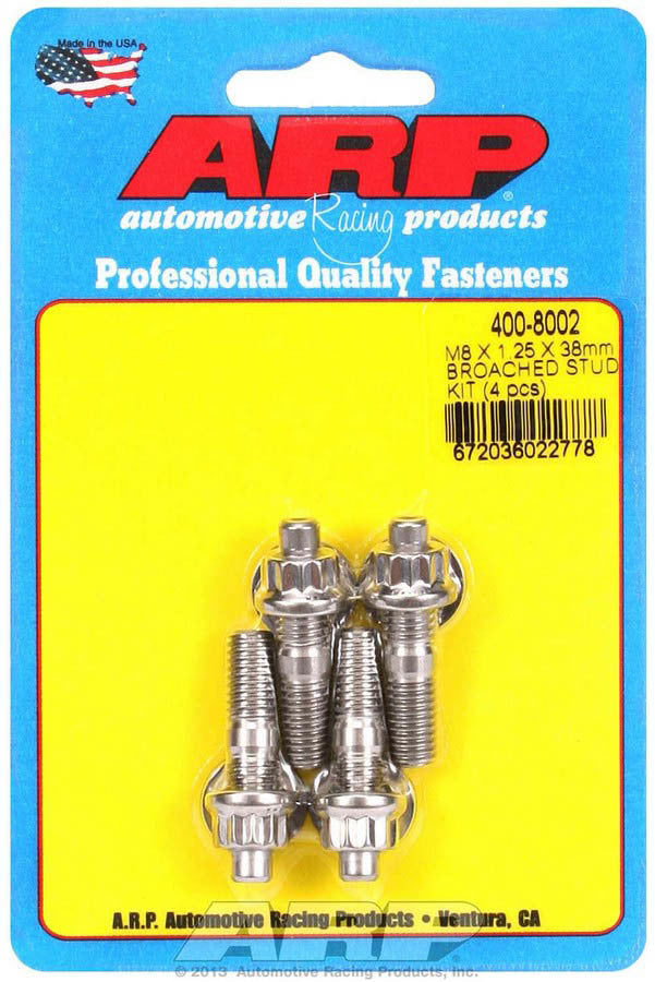 S/S Stud Kit - (4) M8 x 1.25in x 38mm