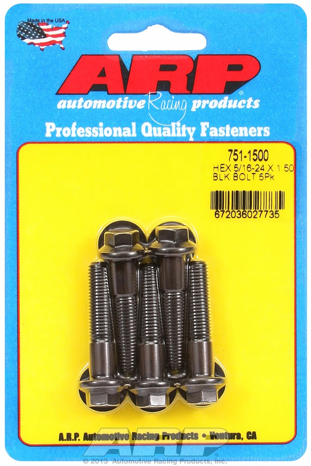 5/16-24 x 1.500 6pt Bolt Kit 5pk