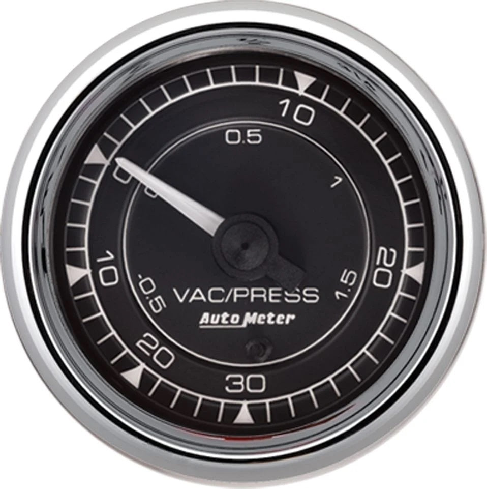 2/16 Chrono Chrome Gauge Vac/Boost 30HG/30PSI