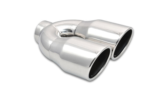 Dual 3.5in Round Stainless Steel Tips