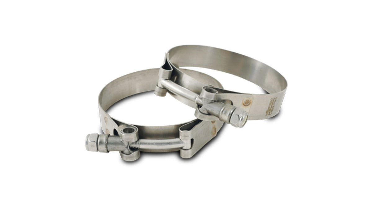Stainless T-Bolt Clamps Pair 3.380 to 3.620